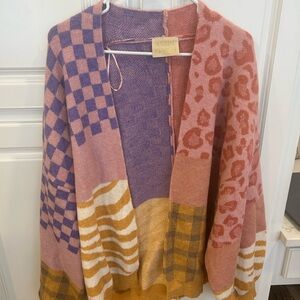 Women’s M Judith March Multicolor Patterned Cardigan